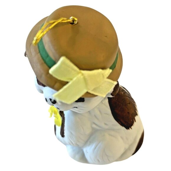 Vintage Giftco Porcelian Smiling Puppy Hanging Bell Christmas Ornament - Picture 5 of 8